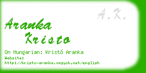 aranka kristo business card